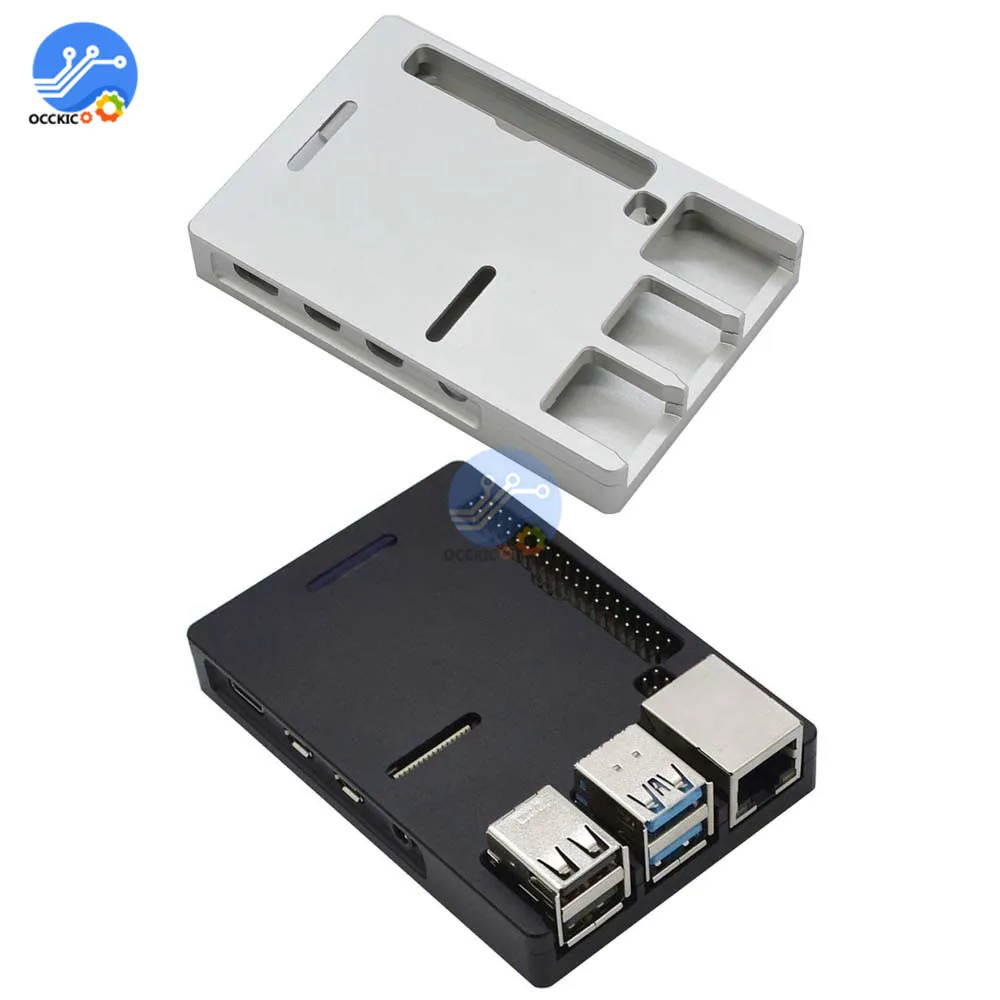 Raspberry Pi 4B корпус коробка из алюминиевого сплава RPi 4 Модель B Plus корпус черный серебристый для Raspberry Pi 4B