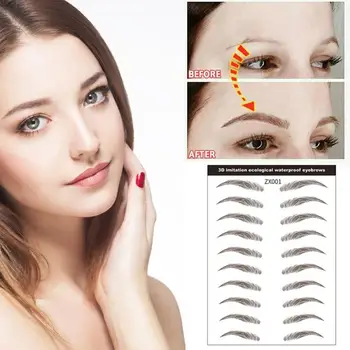 

Easy To Wear Semi-Permanent Water Transfer Multi-style Choose Natural Waterproof Long Lasting Tattoo Eyebrow Stickers Eye Makeup