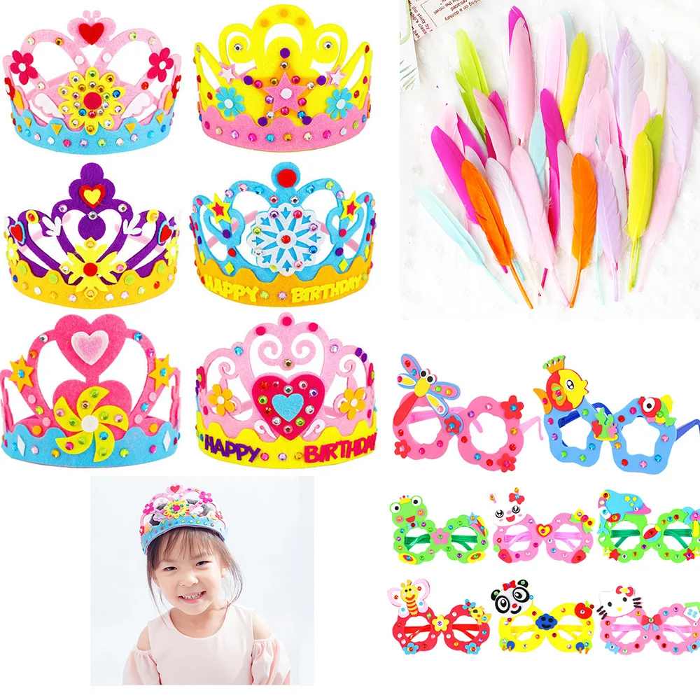 Montessori Toys Diy-Crafts Kids Party-Decorations Kindergarten Creative Children Crown
