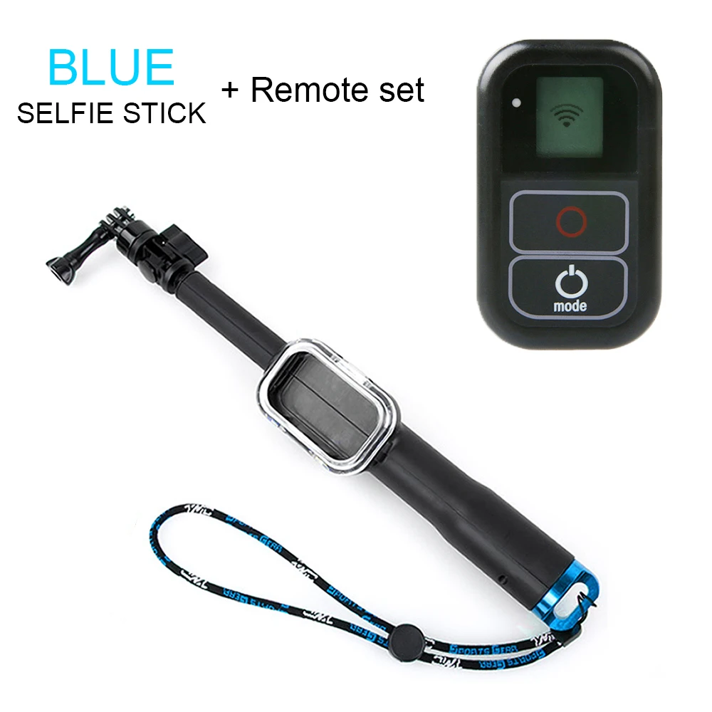 monopod and Remote Новинка, набор аксессуаров, крепление, водонепроницаемый монопод, штатив с пультом дистанционного управления для Gopro Hero 7 6 5 4 3+ 3 4S, 5S, крепления для камеры - Цвет: monopod and Remote