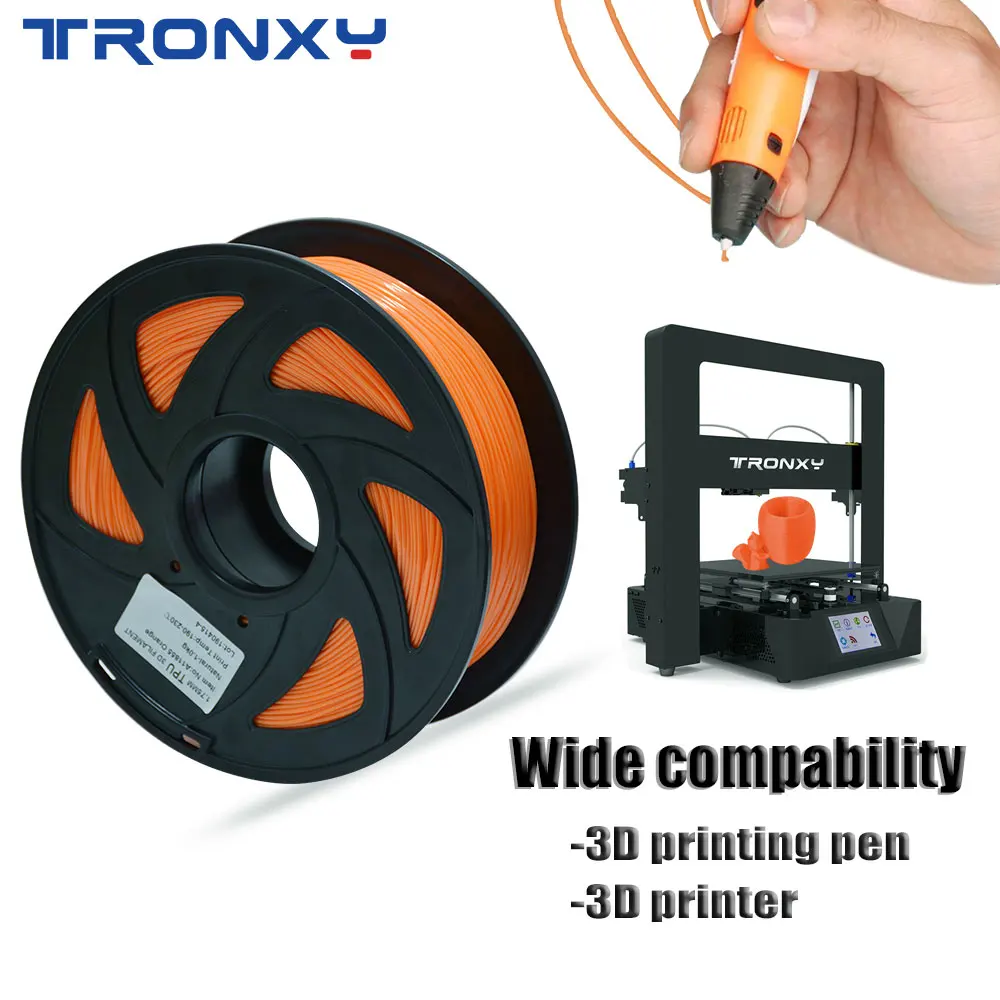 3D Flexible Blue TPU Filament 1.75 mm, 2.2 LBS (1KG) – Tronxy 3D Printers  Official Store