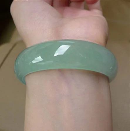 55-66 мм diametro interno grado A pulseras de jade натуральный alta calidad piedra preciosa de jade fina pulsera joyeria para muje