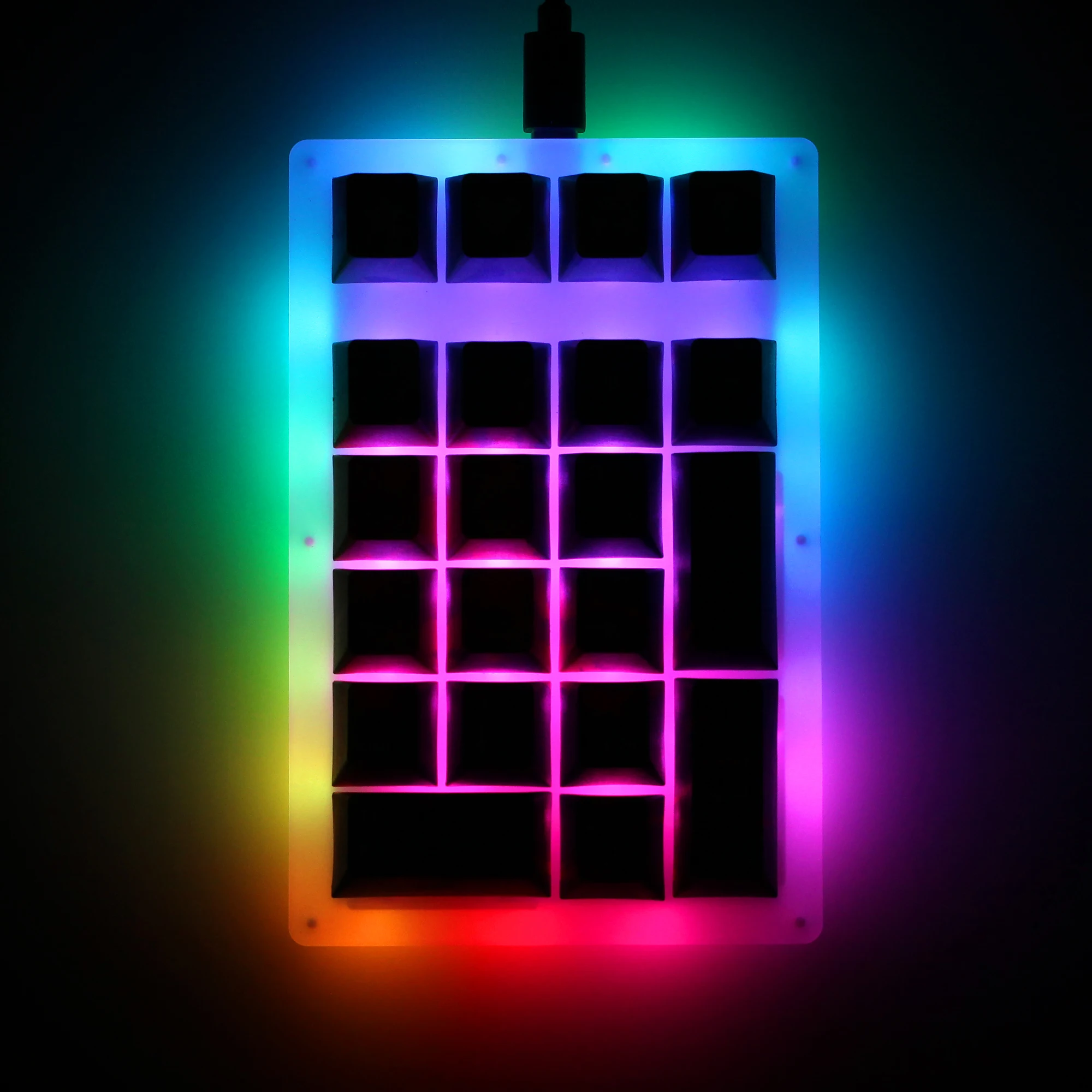 Kit de Teclado Mecânico para Mulheres 21 Teclas 20 Numpad Pcb Case Hot Swappable Switch Suporta Efeitos de Iluminação Led Rgb K21