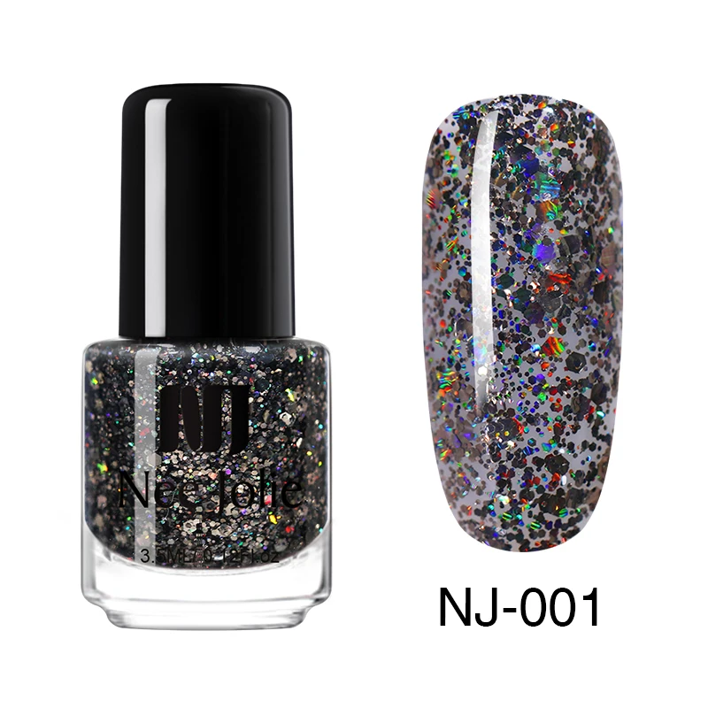 NEE JOLIE 3,5 мл температурный меняющий цвет термальный лак для ногтей блестящий эффект Быстросохнущий маникюрный лак градиентный лак для ногтей - Цвет: Holo - NJ-01