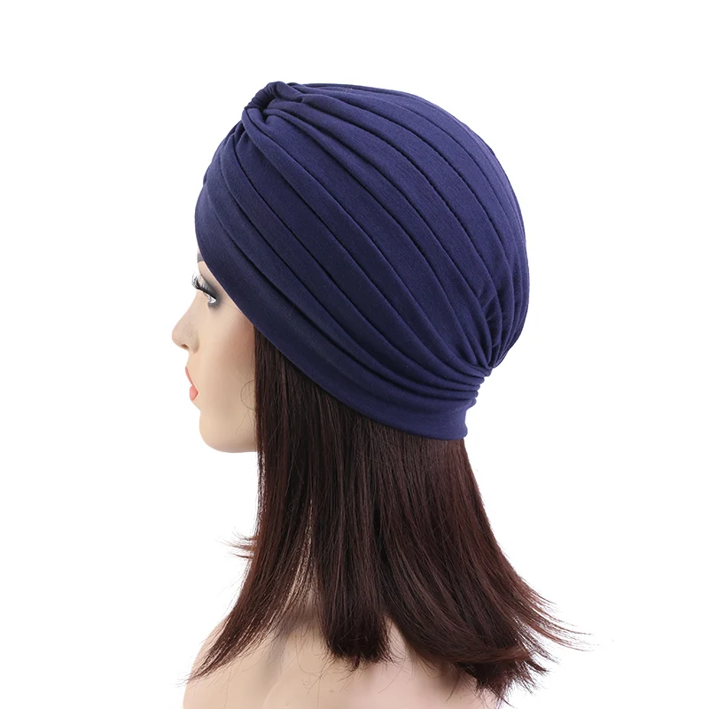 Adult Crinkle Thicker Turban Cap Women Men Bandana Slouch Hat Headscarf Beanie 