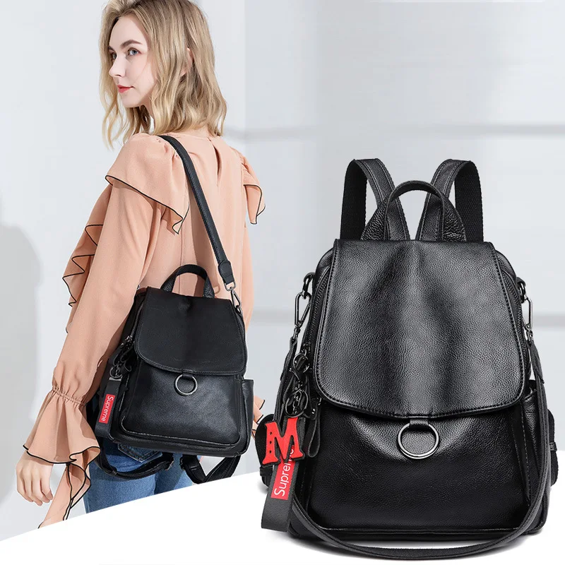 Европейский и американский модный стиль женский кожаный рюкзак Универсальный тонкий кожаный рюкзак Производители Гуанчжоу