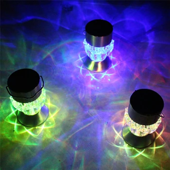 

Home Garden Solar Light Bulb Waterproof Solar Rotatable Outdoor Garden Camping Hanging LED Light Diamond Lamp 7 colors Light