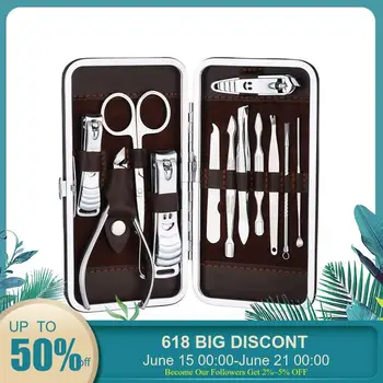 

12 Pcs Professional Stone Pattern Case Nail Clipper Kit Nail Care Set Pedicure Scissor Tweezer Knife Ear pick Manicure Set Tools