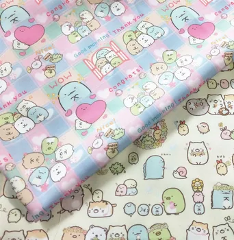 

50*148cm Polyester Cotton Cartoon Printed Fine Sail Fabric Patchwork Cloth DIY Sewing Quilting Material Handmade Tablecloth