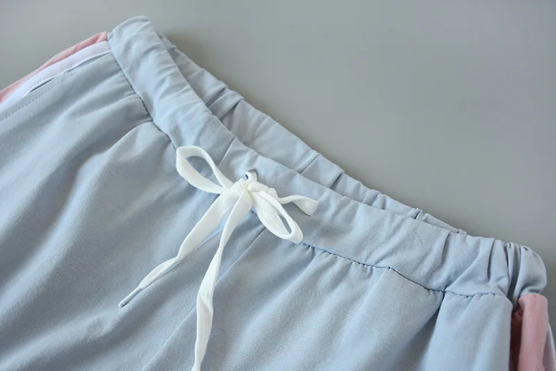 Чистый хлопок сексуальные спагетти ремень Шорты пижамные комплекты женские пижамы летние О-образным вырезом Короткие пижамы женские свежие пижамы