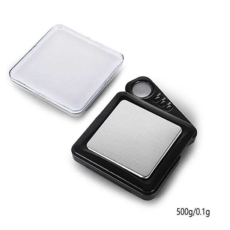 Elecronic Digtial Scale Retractable Screen Mini Pocket Side Flip Display Square Palm Scale Portable Jewelry Gold Весы Ювелирные