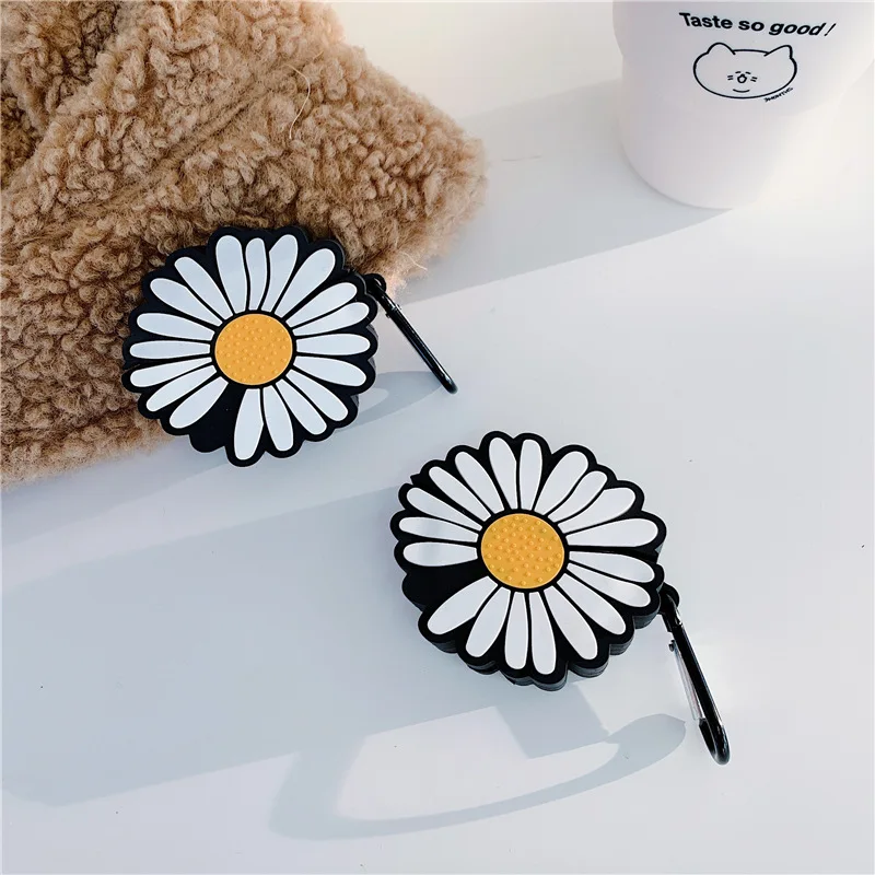 

For Airpods Pro Case 3D Daisy Flower Cartoon Soft Silicone Wireless Earphone Cases For Apple Airpod Pro Case Cute Cover Funda