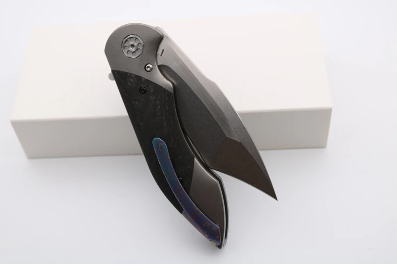 SMKE ножи Фишер Битва на заказ Флиппер складной нож S35VN лезвие из углеродного волокна ручка карманный нож выживания тактический нож