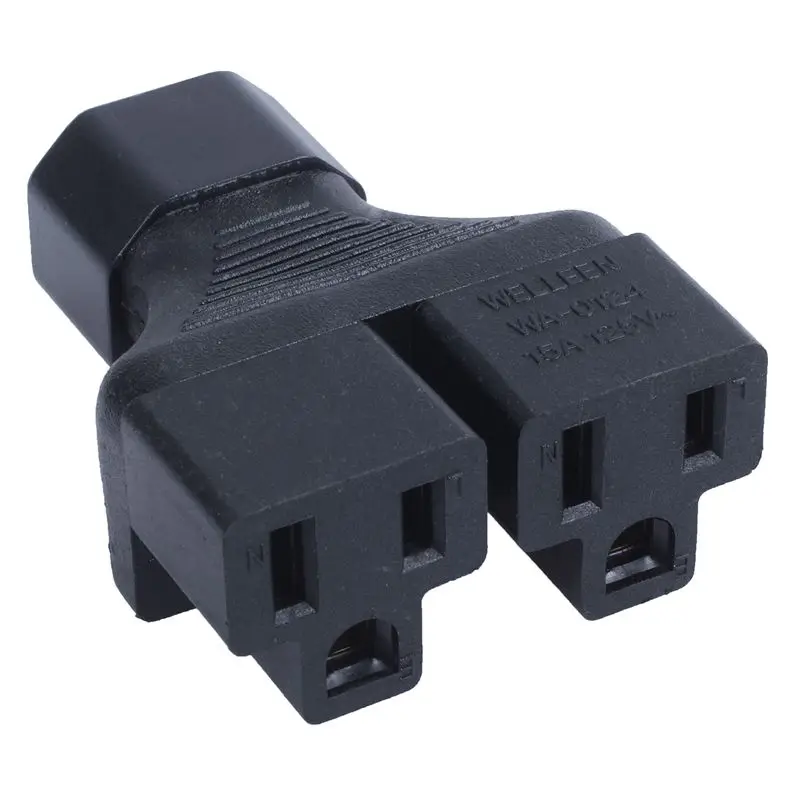 IEC 320 C14 до 2 x Nema 5-15R адаптер питания, C14 До 2x US 3pin Женский адаптер