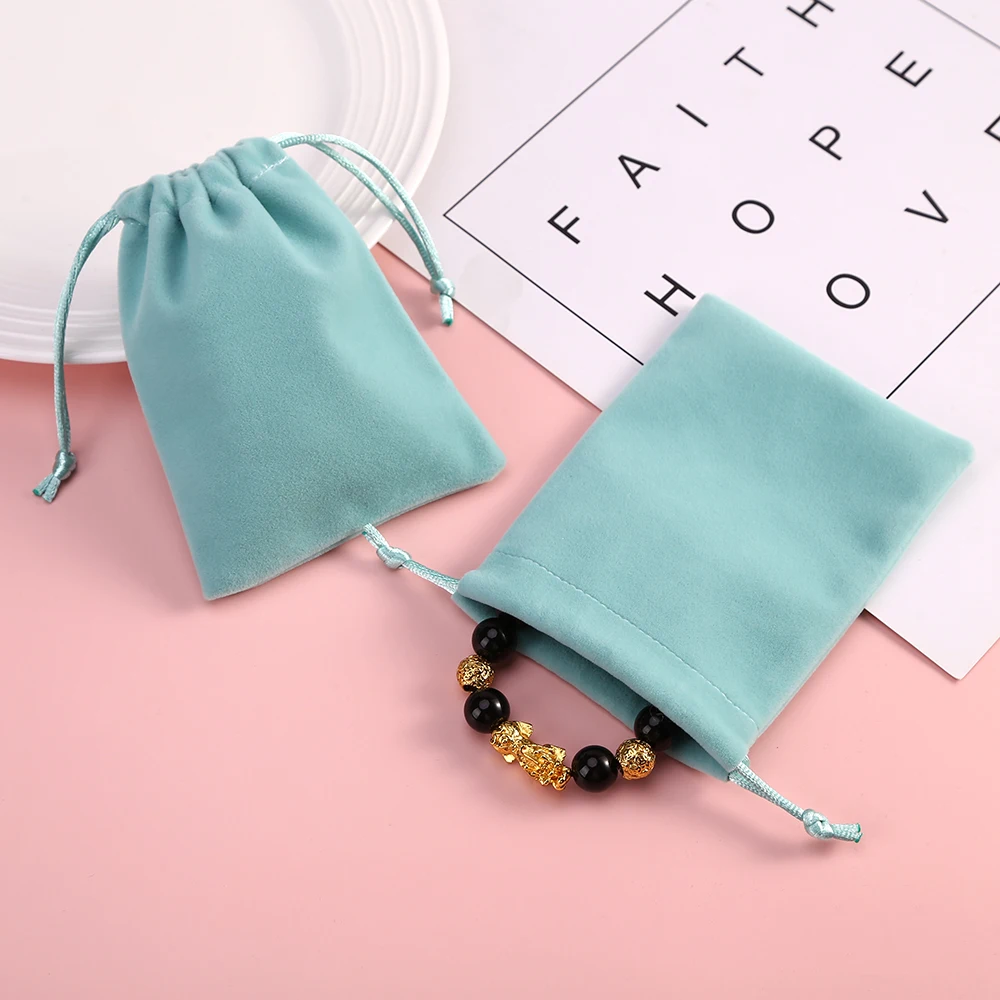 50pcs Green Velvet Bag Jewelry Bag Small Pouches For Wedding Christmas Party Candy Bag Custom Size Print Logo Gift Bag Present