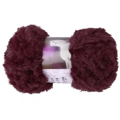 50g/Roll Crochet Thread Yarn Hair Wool Cashmere for Hand Knitting Crochet Sweater Thread Baby Clothes Scarf Fluffy Mink Yarn Purplish Red