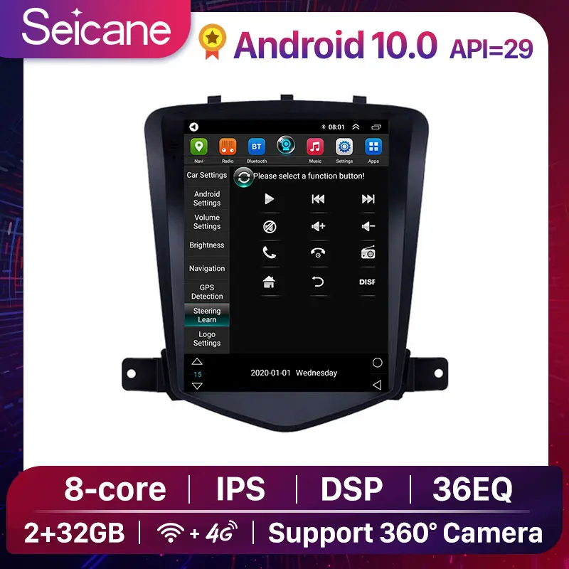 Seicane 9.7 inch 2GB Android 10 Car Multimedia Player GPS For Chevrolet Cruze J300 Daewoo Lacett 2009-2015 support TPMS Carplay