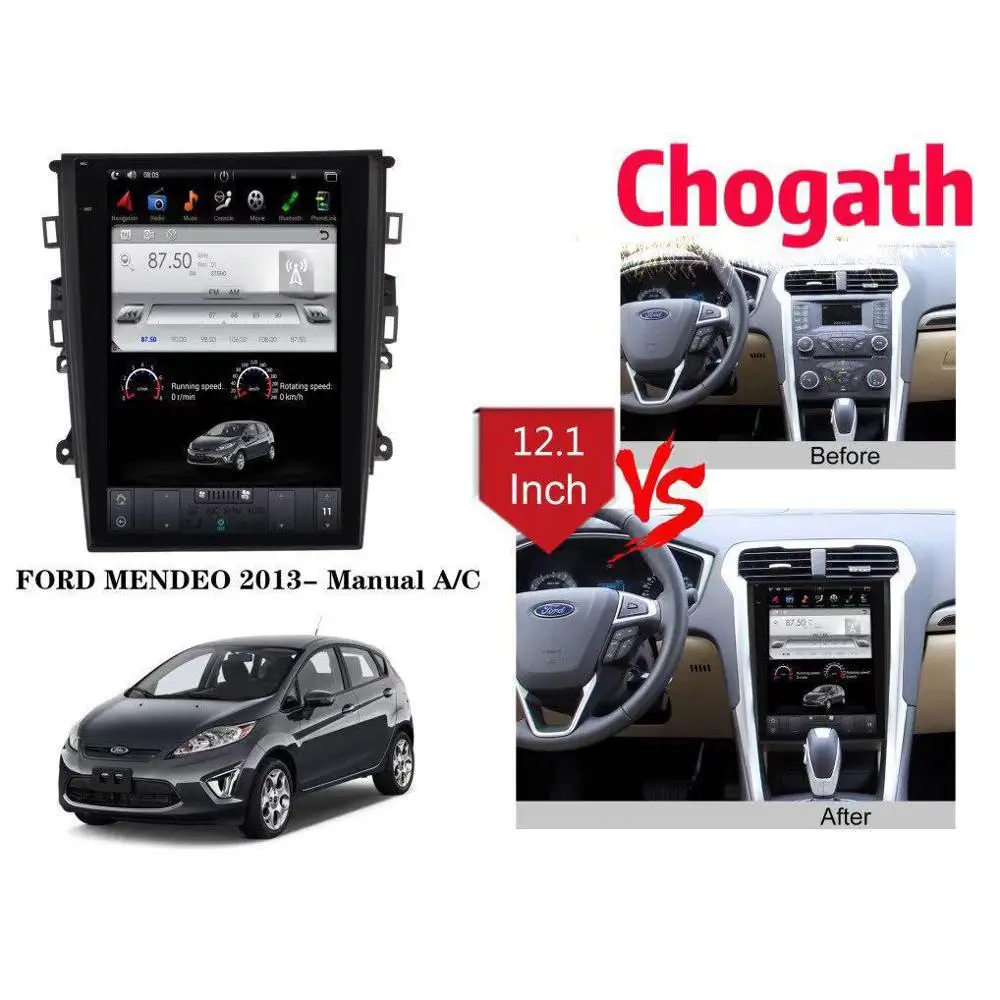 Clearance Chogath 12.1inch car multimdia player android 7.1 car gps navigation Tesla screen 2+32G for Ford Mondeo 2013-2018 2