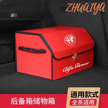 

Waterproof leather car trunk storage box high-quality luxury storage box Fit For Alfa Romeo 147 156 159 Giulietta Stelvi
