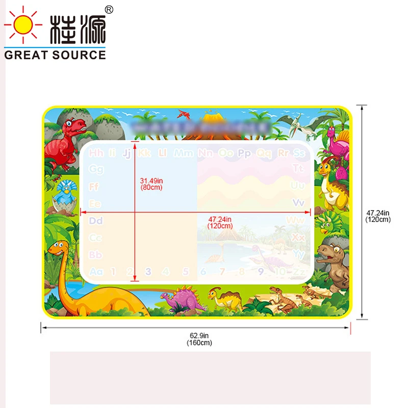 Big Doodle Mat Baby Water Drawing Mat & Magic Pens & Stamps Set Painting Board Educational Toys (160*120cm(62.99"*47.3")(3PCS)