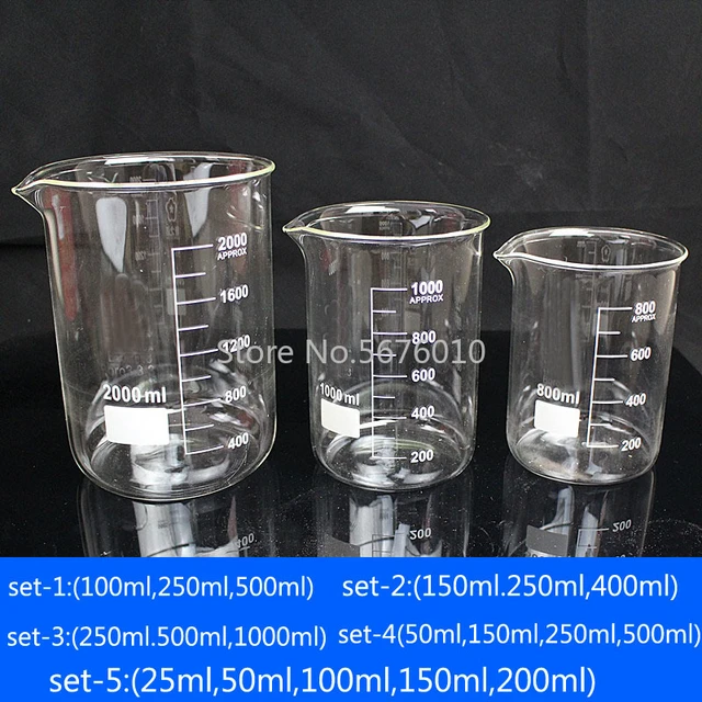 Heat Resistant 250 Ml 500 Ml 1000 Ml High Borosilicate Pyrex 3