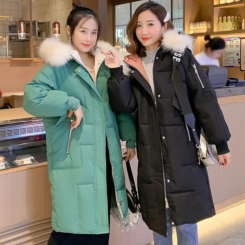 

Plus-sized 2019 Winter Korean-style Fashion Mid-length Thick Fur Collar Cotton Coat Large GIRL'S Large Size WOMEN'S Coat
