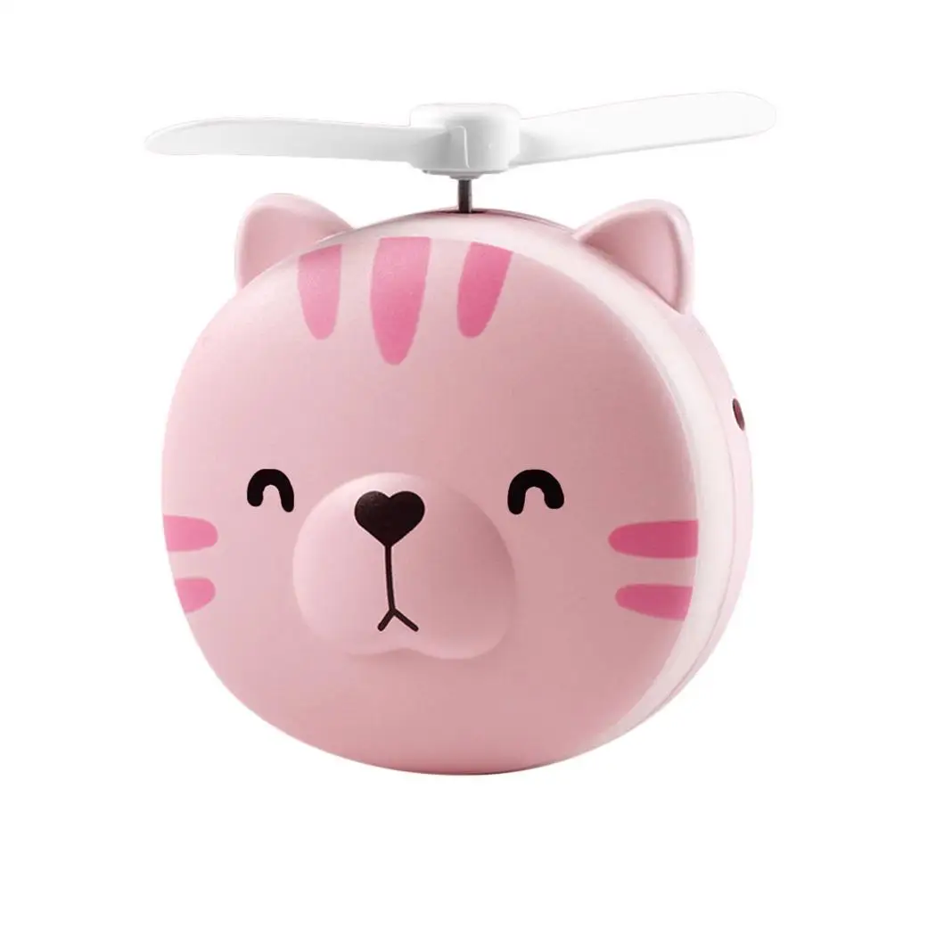 pink cat Мини Многофункциональный 4 в 1 светодиодный свет для макияжа 200 г зеркало маленький вентилятор портативная косметичка 0,6-3 Вт - Цвет: pink cat