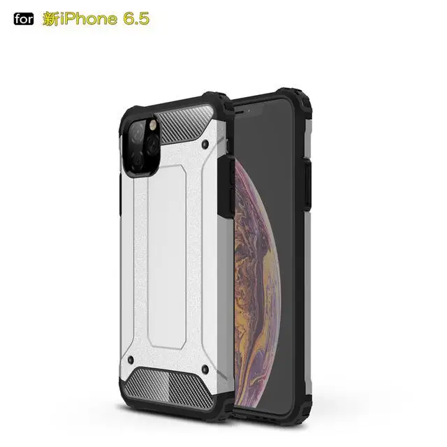 Для Iphone 11 Pro Max чехол для Iphone Xs Max Xr 7 8 6 6s Plus тяжелый армированный тонкий жесткий резиновый жесткий силиконовый чехол s - Цвет: Серебристый