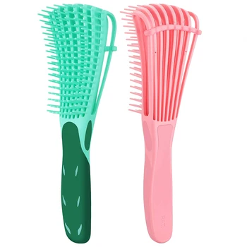 

2pcs/set Hair Detangler Nylon Detangling Brush Exfoliating Scalp Rapid Modeling Wet Dry Portable Styling Tools Home Salon