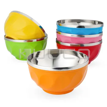 

12 PCS/LOT Food-grade double wall bowl/Stainless Steel Bowls/Nesting Storage Bowls for restaurant and home using