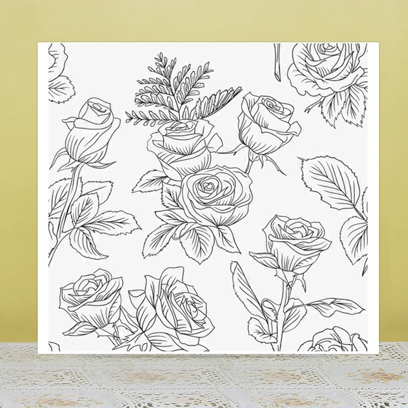 

AZSG Beautiful flower Clear Stamps For DIY Scrapbooking/Card Making/Album Decorative Rubber Stamp Crafts