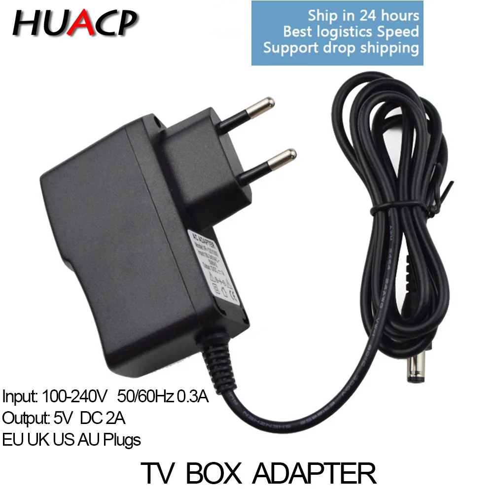 HUACP Smart Android tv box 5 в 2A зарядное устройство AC-DC адаптер питания для H96 x88 A5x MAX V88 T95 X96 5 В/2A UK EU AU US AC Набор Верхний разъем