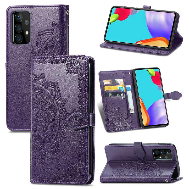samsung cute phone cover Mandala Leather Card Slot Wallet Phone Case for Samsung Galaxy A12 A02S A42 5G 2020 A 12 52 A32 A52 A72 Flip Cover Shell Coque samsung cute phone cover