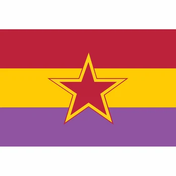 

Hot Selling Spanish Republican Flag With Star Banner 3x5 FT 150X90CM Banner 100D Polyester Custom flag grommets ,