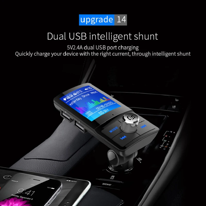 Bc45 ЖК-дисплей беспроводной Bluetooth Fm модулятор передатчик аудио Mp3 плеер Handsfree автомобильный комплект авто Mp3 плеер