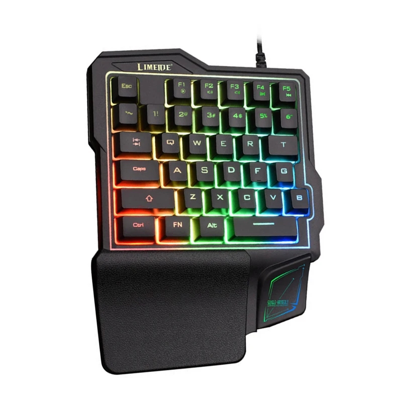 

Gaming Keyboard Mechanical Wired Mini Keyboard RGB 35 Keys Ergonomic Keycaps Portable One Hand Keyboard For PUBG LOL CF Gamer