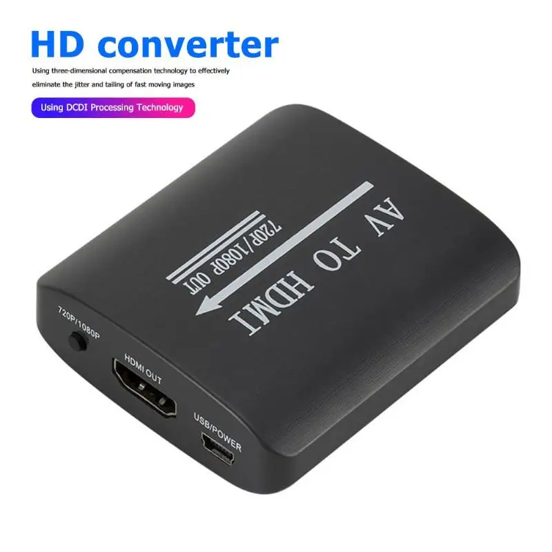 Мини AV к HDMI конвертер адаптер Поддержка NTSC PAL RCA/AV/CVSB к HDMI коробка для ЖК ТВ/HD монитора