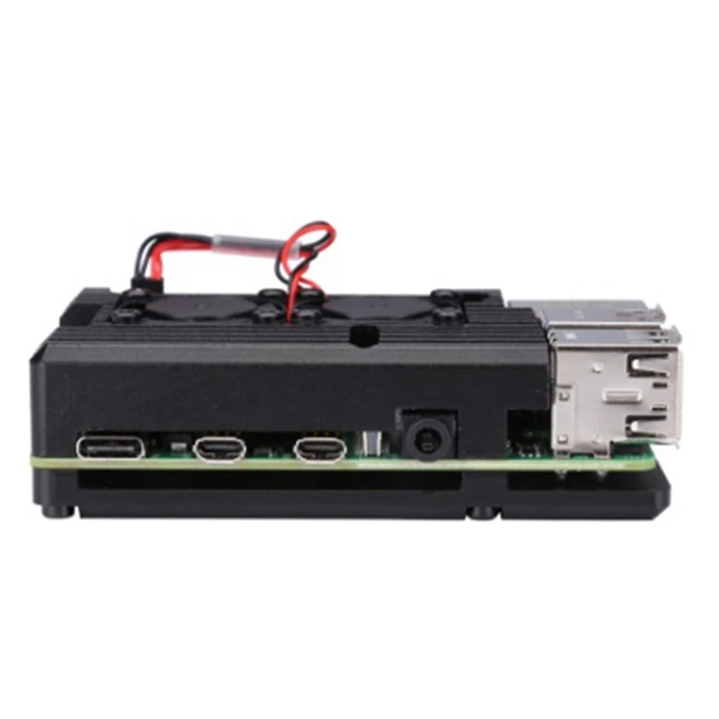 Алюминиевый Чехол для Raspberry Pi 4 с двойным вентилятором металлический корпус