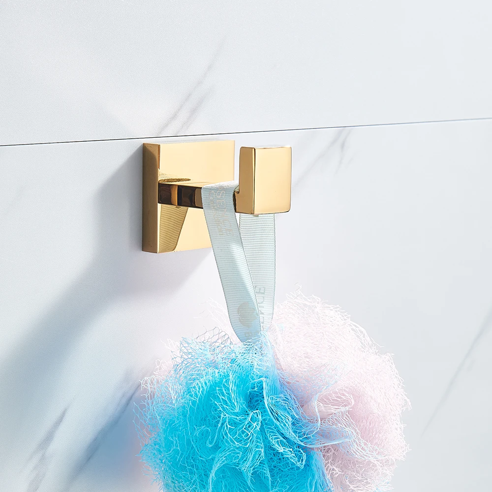 POIQIHY Gold Bathroom Accessory Set Robe Hook Towel Bar Toilet Roll Paper Holder Towel Ring Wall Mounted SUS304 Stainless Steel bathroom accessories