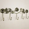 European-style Iron Rose Design Decorative Wall Hook Wall-mounted Coat Hanger Storage Rack Key Holder Organizer Home Decor 1