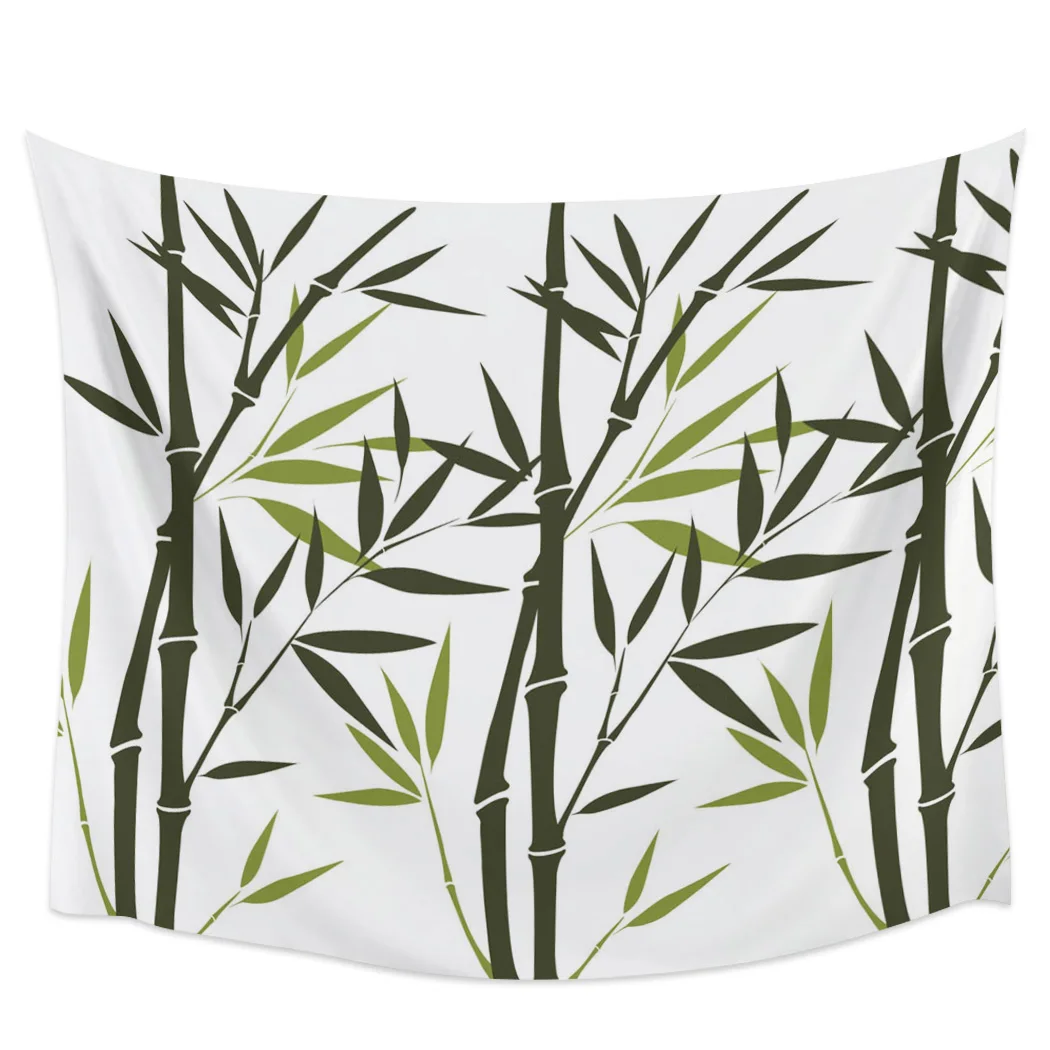 Bamboo Forest Green Plant Branch Tapestry Wall Hanging Family Bedroom Dormitory Decoration | Дом и сад