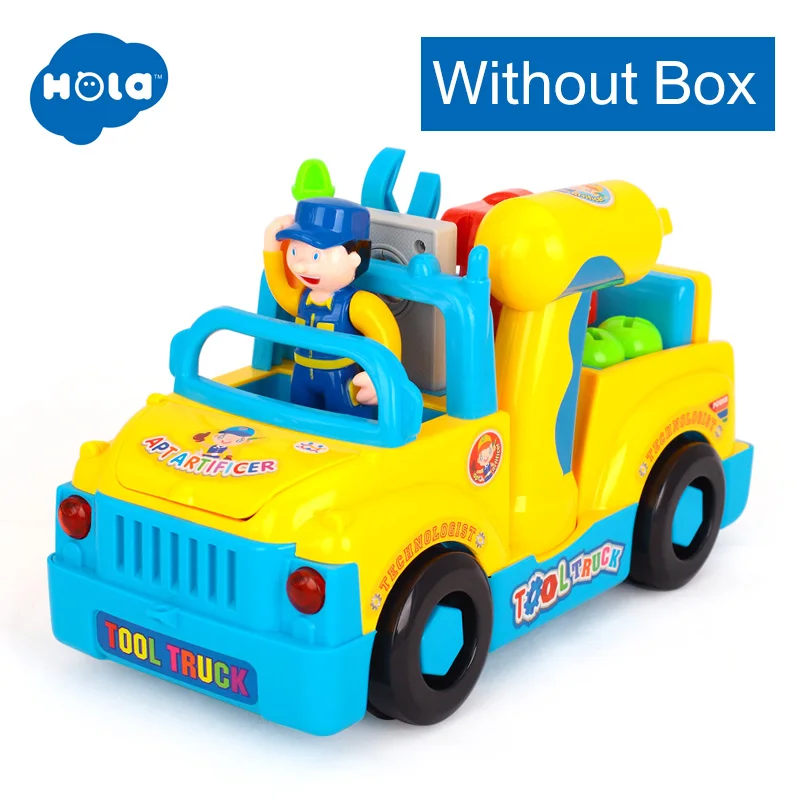 HOLA TOYS 789 Bump'n'Go Игрушечный Грузовик с электрической дрелью и различными инструментами, огнями и музыкальной игрушкой для детских подарков - Цвет: WITHOUT BOX
