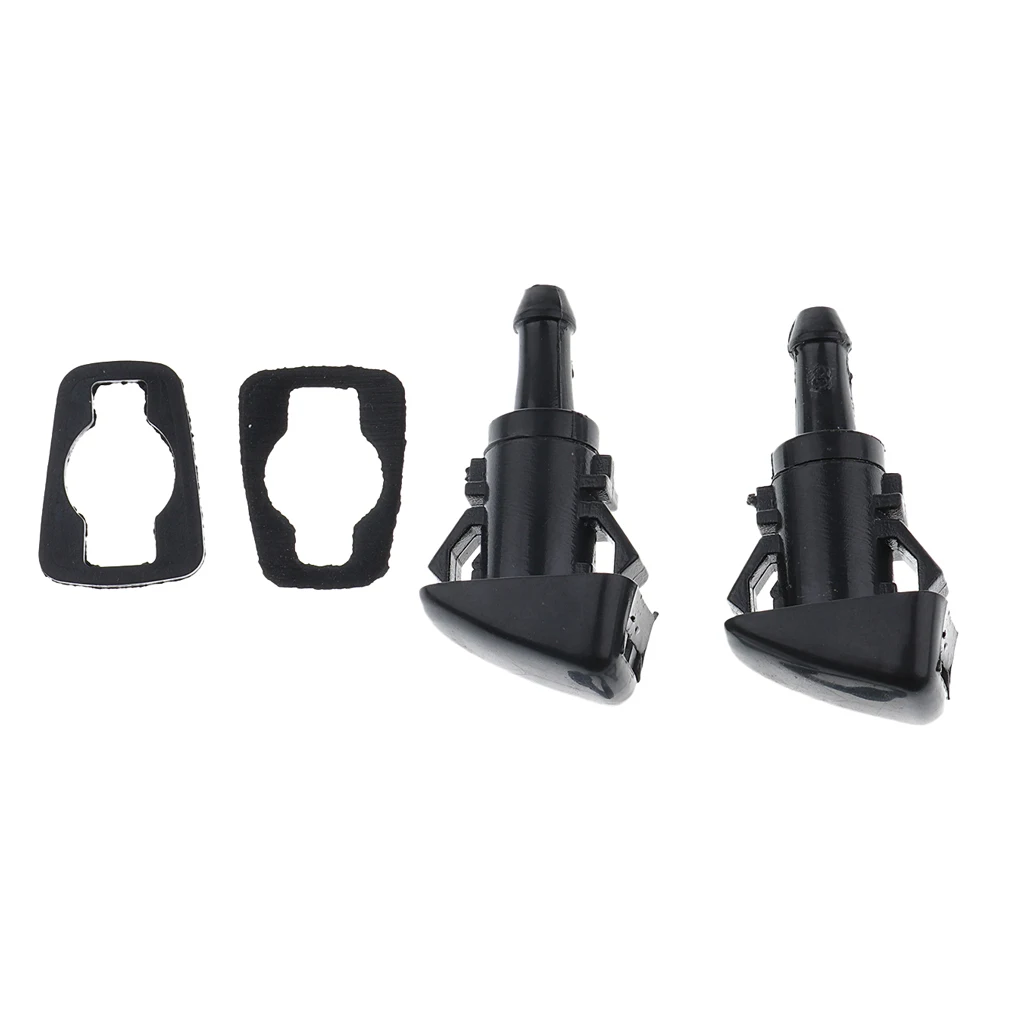 2 Pieces Black Wiper Water Spray Jet Washer Nozzle for Chrysler 300C