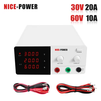 

NICE-POWER NEWEST 30v 20a/60v 10a Laboratory power supply digital display adjustable switching dc power supply voltage regulator