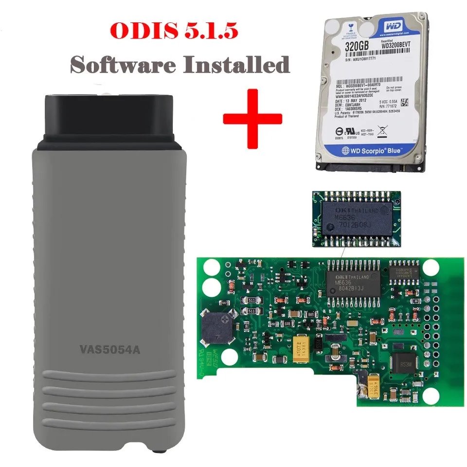 RIOOAK VAS5054a OKI полный чип ODIS V5.1.5 Бесплатный Keygen VAS 5054a Bluetooth с HDD ODIS установленная Поддержка UDS для VAG