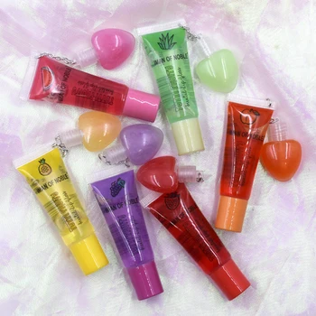 Lip Oil Plus Peach Heart Love Transparent Colorless Lip Gloss Moisturizing random Color Light Soft