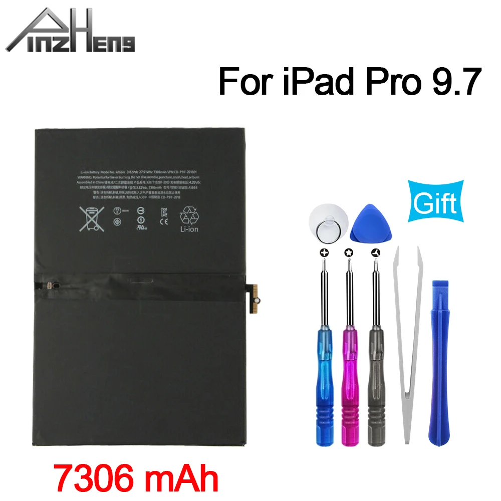 

PINZHENG 7306mAh Tablet Battery For Apple iPad Pro 9.7 inch High Capacity Battery A1673 A1674 A1675 Replacement Bateria