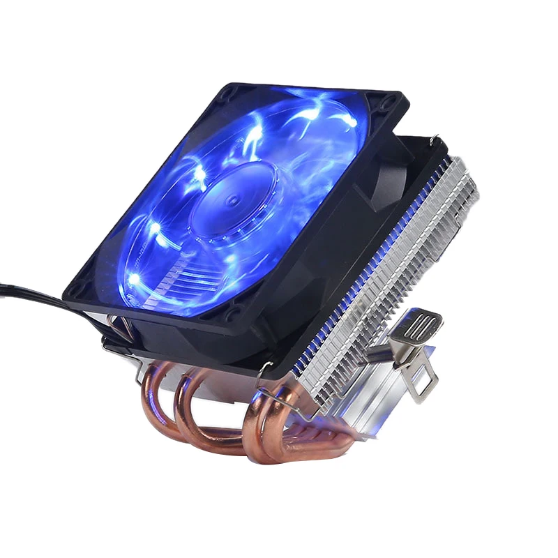 2 Pipes Blue LED CPU Cooler Fan Heat Sink for Intel 775//1150//1151//1155//1156 AMD