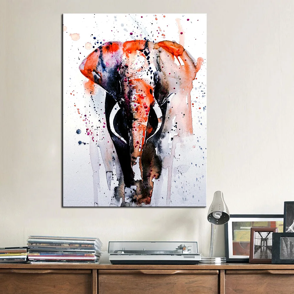 

Large size Print Oil Painting beautiful watercolor elephant NO-1024311550 print Picture For Living Room painting No Frame