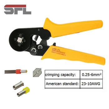 

SFL LXC8 6-4A crimping pliers for tube type needle type terminal crimp self-adjusting capacity 0.25-6mm2 23-10AWG tool